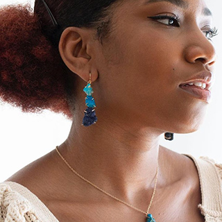 alana douvros earrings blue