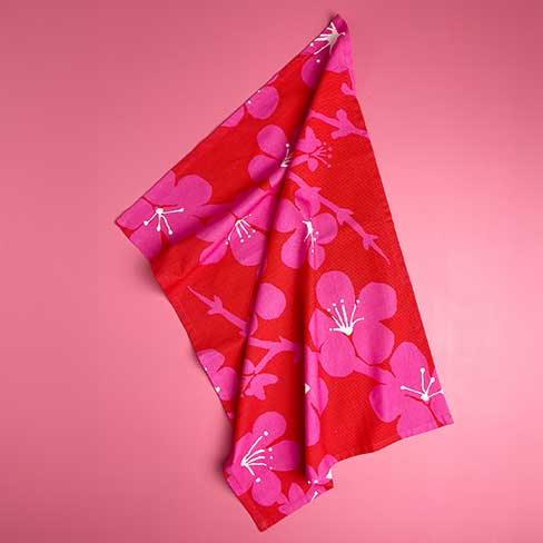 Nicola Blossom Tea Towel Hanging